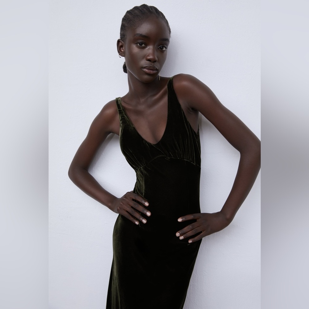 ZARA Velvet Lingerie Style Dress